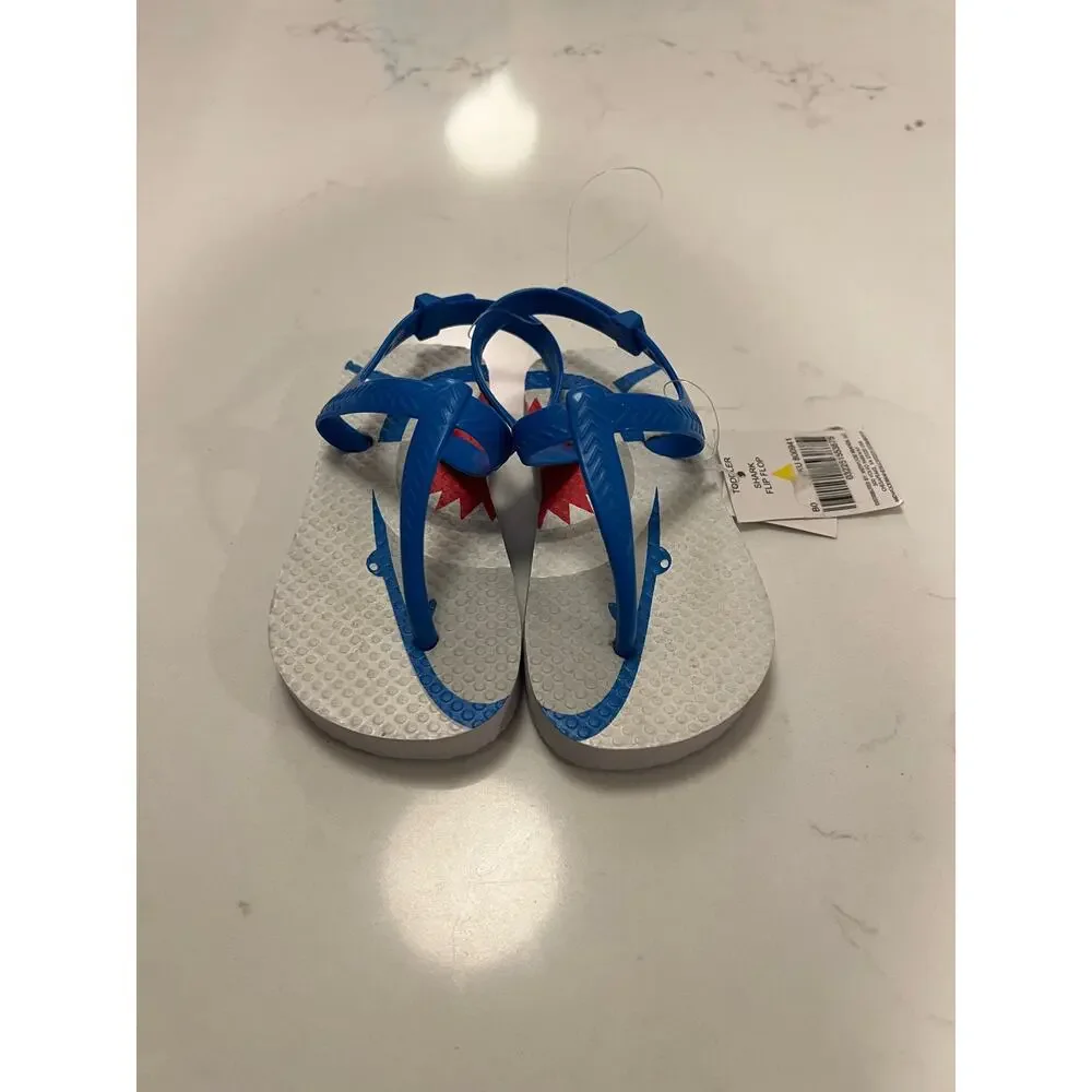 NWT Tropic Sun Toddler Shark Flip Flops 7/8